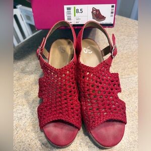 Soho Red Woven Sandals for Women
